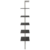 5-Tier Leaning Shelf Black 64x35x185 cm 336387