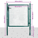 Single Door Fence Gate 100x100 cm Powder-Coated Steel 142030