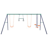 Swing Set with Gymnastic Rings and 4 Seats Steel 92315