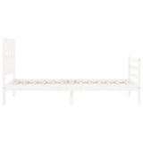 Bed Frame without Mattress White Single Solid Wood 3194082