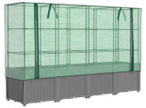 Raised Bed with Greenhouse Cover Rattan Look 160x40x153 cm 4015859