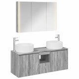 Bathroom Cabinet Set 4 pcs Grey Sonoma 103.5 x 15.5 x 70 cm 3406588