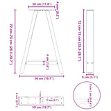 Dining Table Legs A-Shaped 2 pcs Black 50x cm Steel 4012844