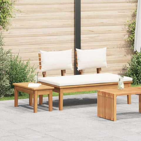 Garden Bench 2 pcs Brown Solid Teak wood 42006396