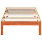 ZNTS Bed Frame without Mattress Wax Brown 90x200 cm Solid Wood Pine 859222