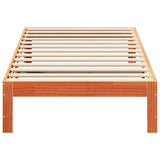 ZNTS Bed Frame without Mattress Wax Brown 90x200 cm Solid Wood Pine 859222