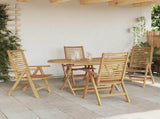 Garden Dining Set 5 pcs Brown Solid Teak Wood 3356878