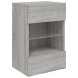TV Wall Cabinet with LED Lights Grey Sonoma 40x30x60.5 cm 837088
