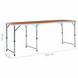 Foldable Camping Table Aluminium 180x60 cm 48174