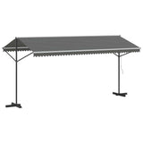 Free Standing Awning Grey 5 x 3 m Polyester 42033633
