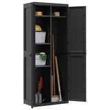 Outdoor Storage Cabinet Black 65x37x165 cm PP 364206