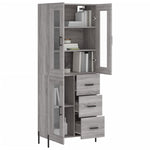 Highboard Grey Sonoma 69.5x34x180 cm Engineered Wood 3198607
