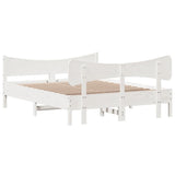 Bed Frame without Mattress White 140x200 cm Solid Wood Pine 3216382