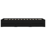 Bed Frame with Drawers without Mattress Black 75x190 cm Small Single 3207330