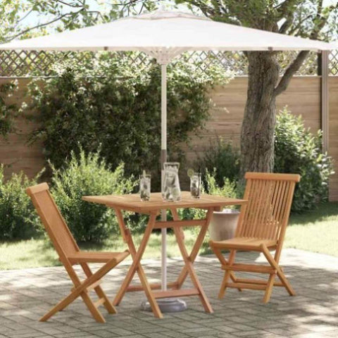 Garden Dining Set 3 pcs Brown Solid teak wood 3385963