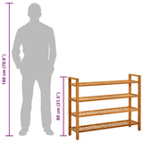 Shoe Rack with 4 Shelves 100x27x80 cm Solid Oak Wood 331750