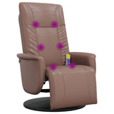 Massage Recliner Chair with Footrest Brown Faux Leather 356514