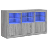Sideboard with LED Lights Grey Sonoma 123x37x67 cm 3209063