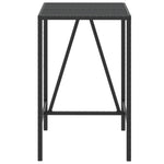 ZNTS Bar Table with Glass Top Black 70x70x110 cm Poly Rattan 362586