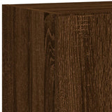 5 Piece TV Wall Units with LED Brown Oak Engineered Wood 3216831