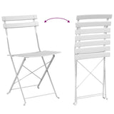Garden Folding Chair Folding 2 pcs White 42 x 46 x 82cm Metal 42002956