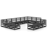 13 Piece Garden Lounge Set Solid Pinewood 3076233