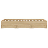 Bed Frame with Drawers without Mattress Sonoma Oak 120x200 cm 3207282