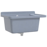 Sink Washbasin for Wall Mounting Grey 60x40x28 cm Resin 4002798