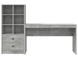 Desk with Drawer with Shelf with Storage 2 pcs Concrete Grey 3337332