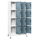 Locker Cabinet Light Grey and Dark Grey 90x45x180 cm Steel 339819