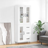 Highboard White 69.5x34x180 cm Engineered Wood 3198625