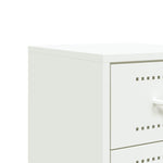 ZNTS Bedside Cabinet White 36x39x60.5 cm Steel 846468