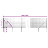 Wire Mesh Fence with Spike Anchors Anthracite 1x25 m 154281