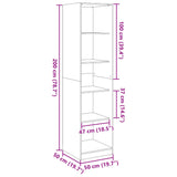 Wardrobe Sonoma Oak 50x50x200 cm Engineered Wood 3307713