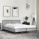 Bed Frame without Mattress Grey Sonoma 135x190 cm Double 3280030