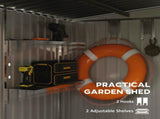 7 x 5ft Galvanised Metal Shed, with Sliding Door - White T3398P325269