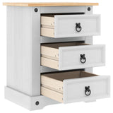 Bedside Table Corona White 53 x 39 x 66 cm Solid Pine Wood 42021189