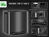 60L Dual Compartment Stainless Steel Bin, with Deodoriser Holders - Black T3398P343444