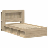 Bed Frame with Storage Sonoma Oak 90 x 190 cm Engineered Wood 3433444