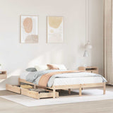 Bed Frame without Mattress 135x190 cm Double Solid Wood Pine 3301426
