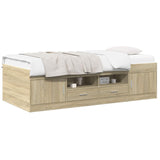 Bed Frame with Storage Sonoma Oak 80 x 200 cm Engineered Wood 3429494