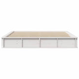 Bed Frame White 200 x 200 cm Solid Pine Wood 3385704