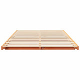 Bed Frame Wax Brown 120 x 200 cm Solid Pine Wood 873075