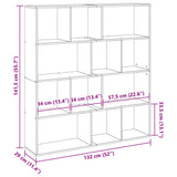 Book Cabinet Artisian Oak 132x29x141.5 cm Engineered Wood 3310315