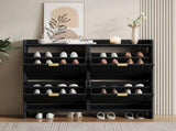 Modern Shoe Cabinet with 4 Flip Drawers, Freestanding Shoe Rack with Open Shelves, Suitable for N896P457053S