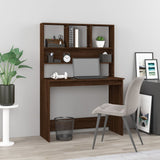 Desk with Shelves Brown Oak 102x45x148 cm Engineered Wood 823007