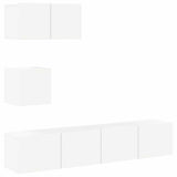 4 Piece TV Cabinet Set White Engineered Wood 3114638