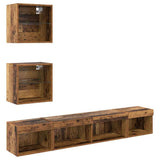 TV Wall Units with LED with LED 5 pcs Old wood Engineered Wood 3403577