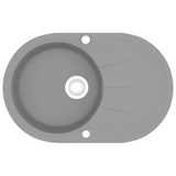Granite Kitchen Sink Single Basin Oval Grey 142959
