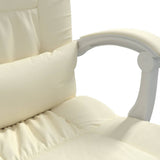 Reclining Office Chair Cream Faux Leather 349736